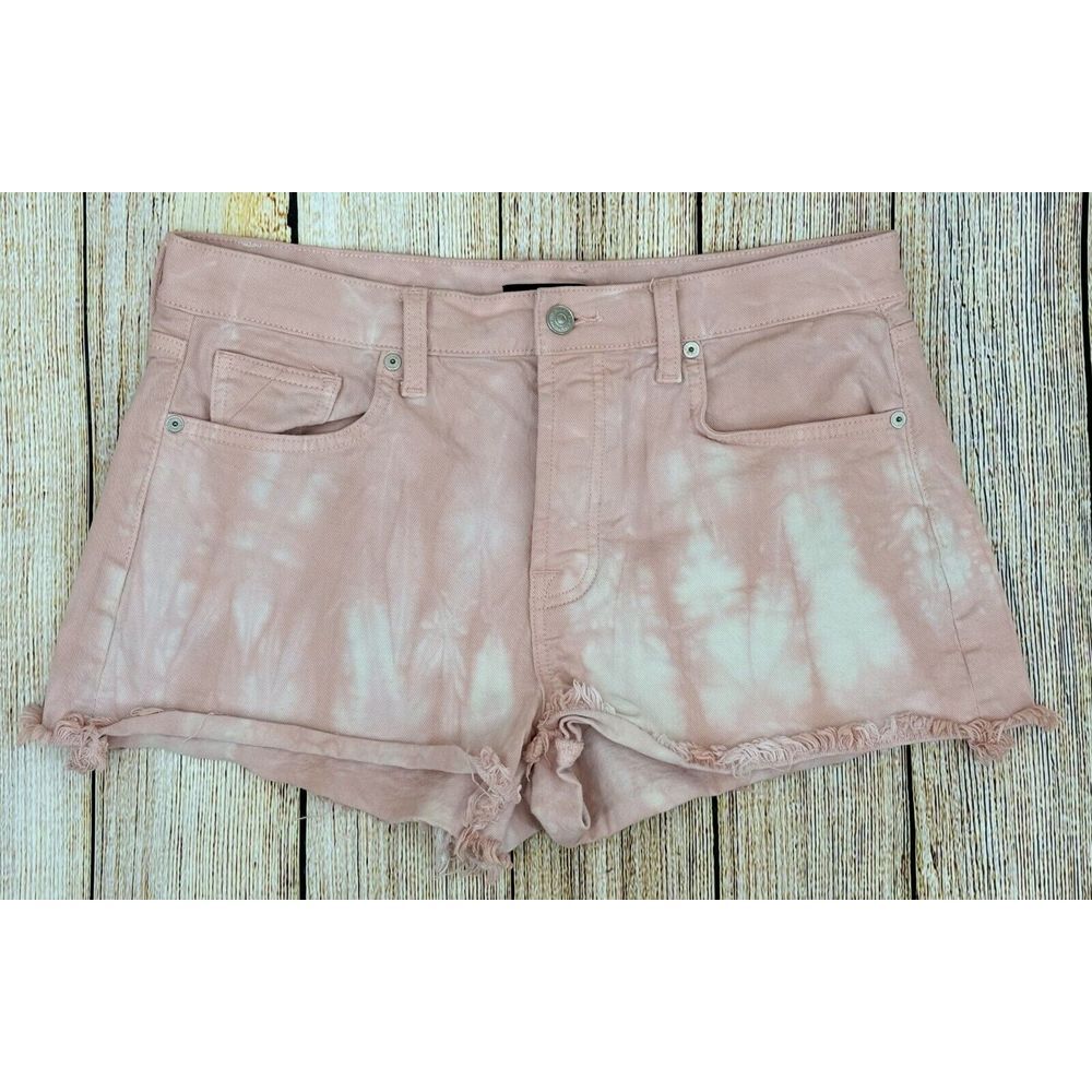 7 For All Mankind Monroe Cut Off Shorts Womens Size 30 Pink Tie Dye High Rise